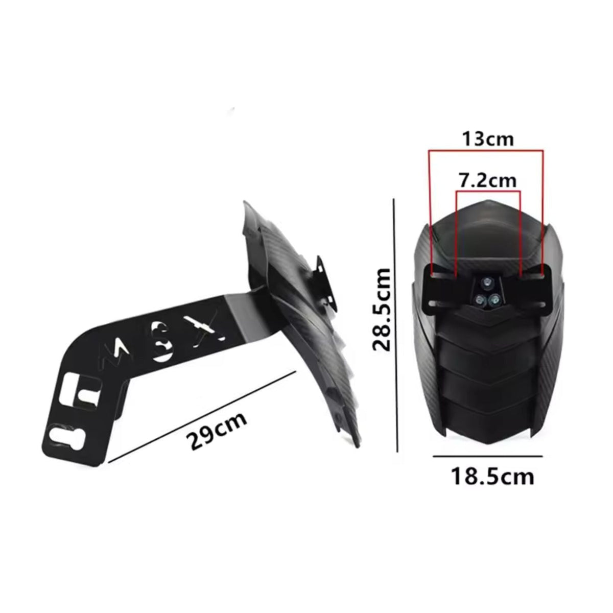 Salpicadera trasera tipo hugger para moto con acabado fibra de carbono MTC279 - foto 4