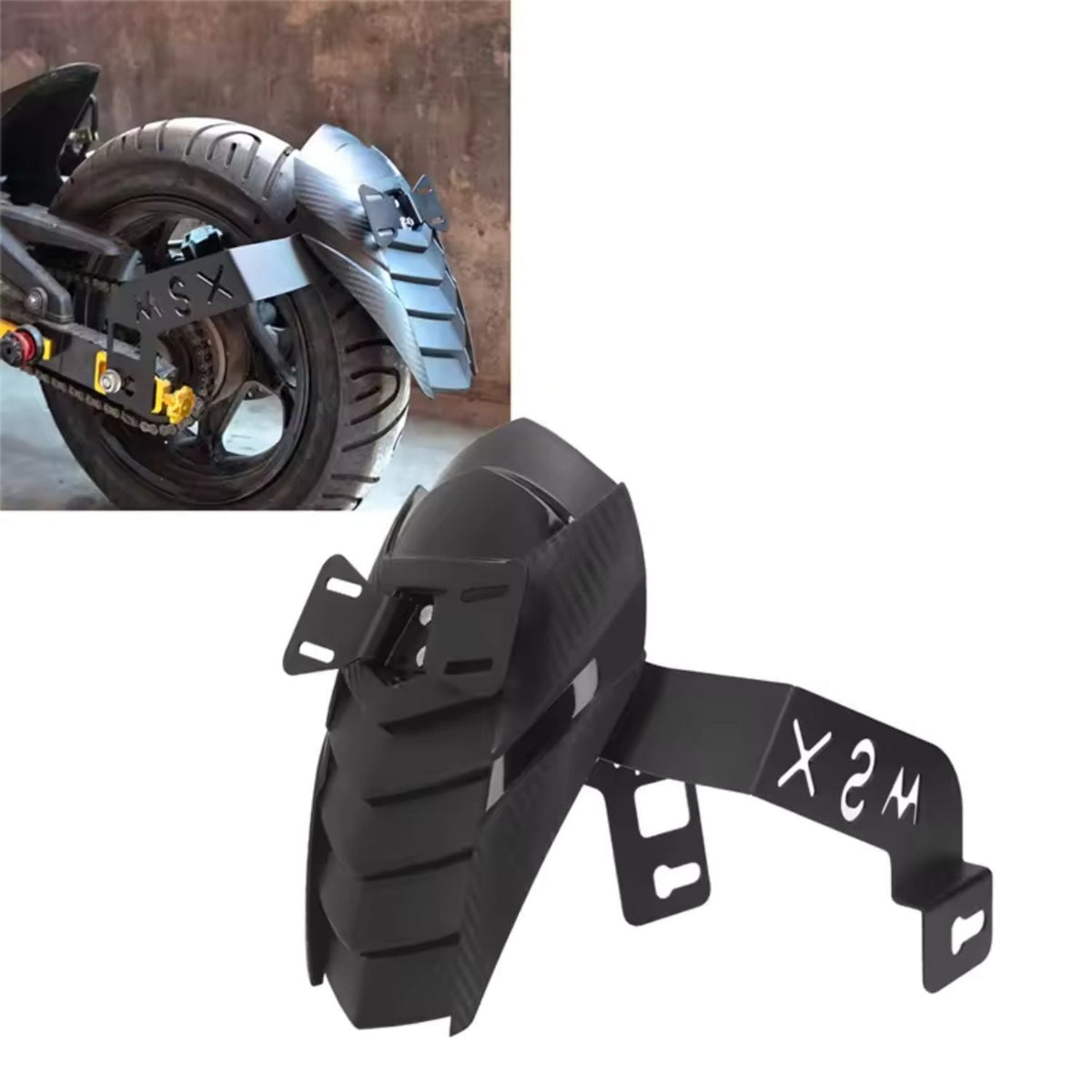 Salpicadera trasera tipo hugger para moto con acabado fibra de carbono MTC279 - foto 5