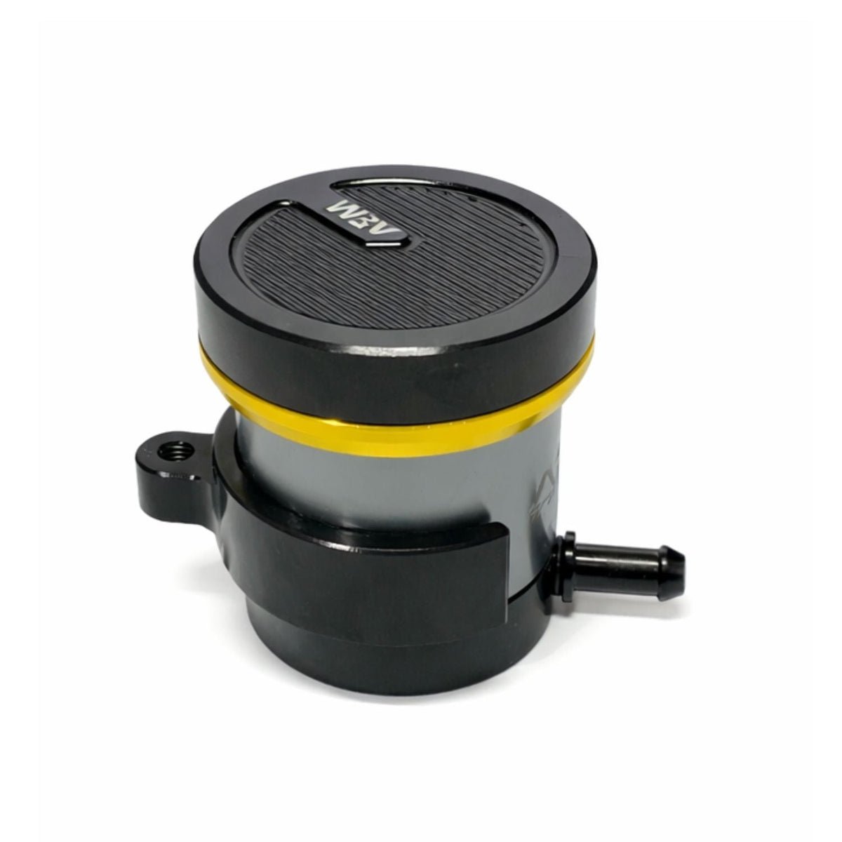 Depósito de líquido de frenos universal para moto en aluminio negro y dorado