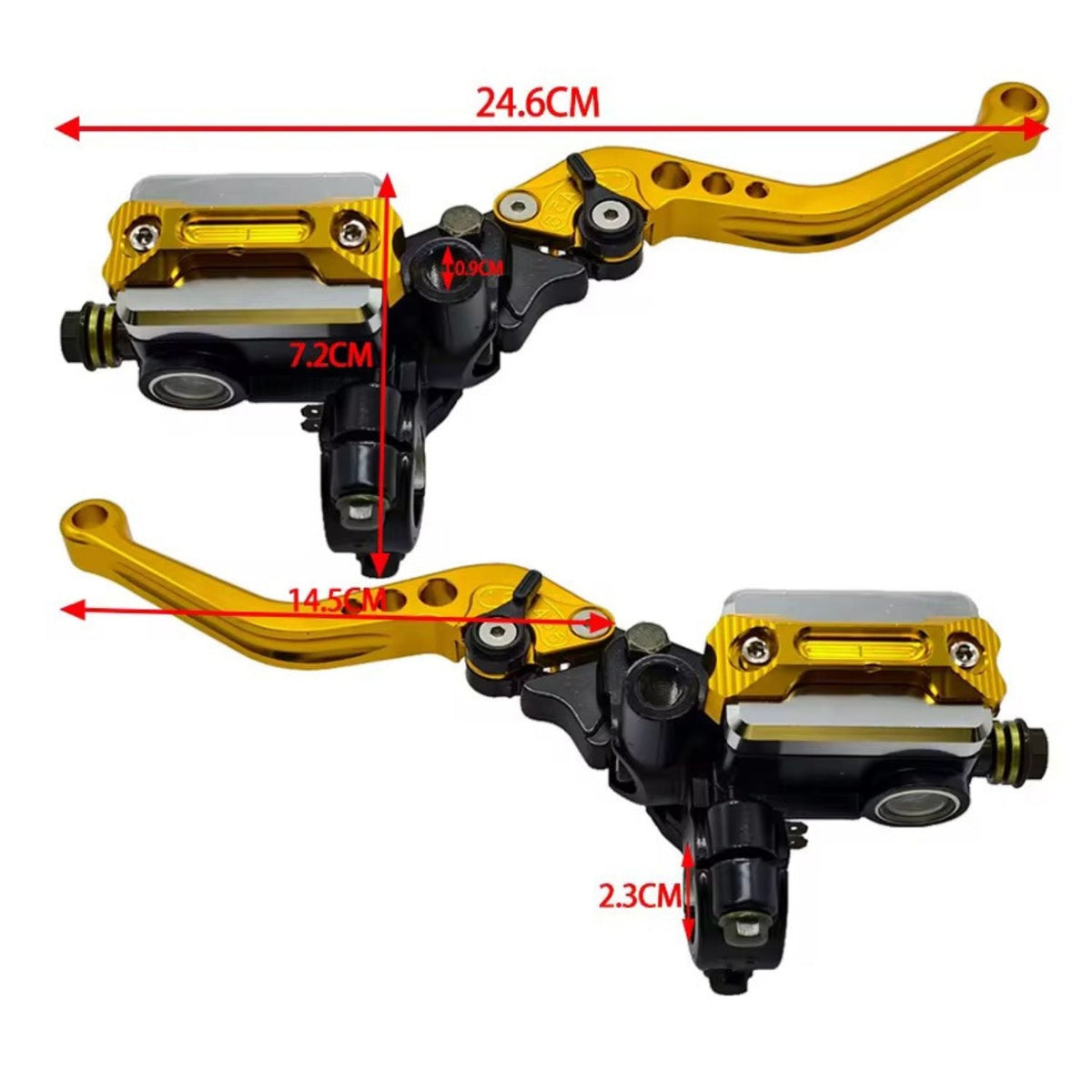 Kit de freno hidráulico y clutch CNC para moto con depósito y mirilla - foto 2