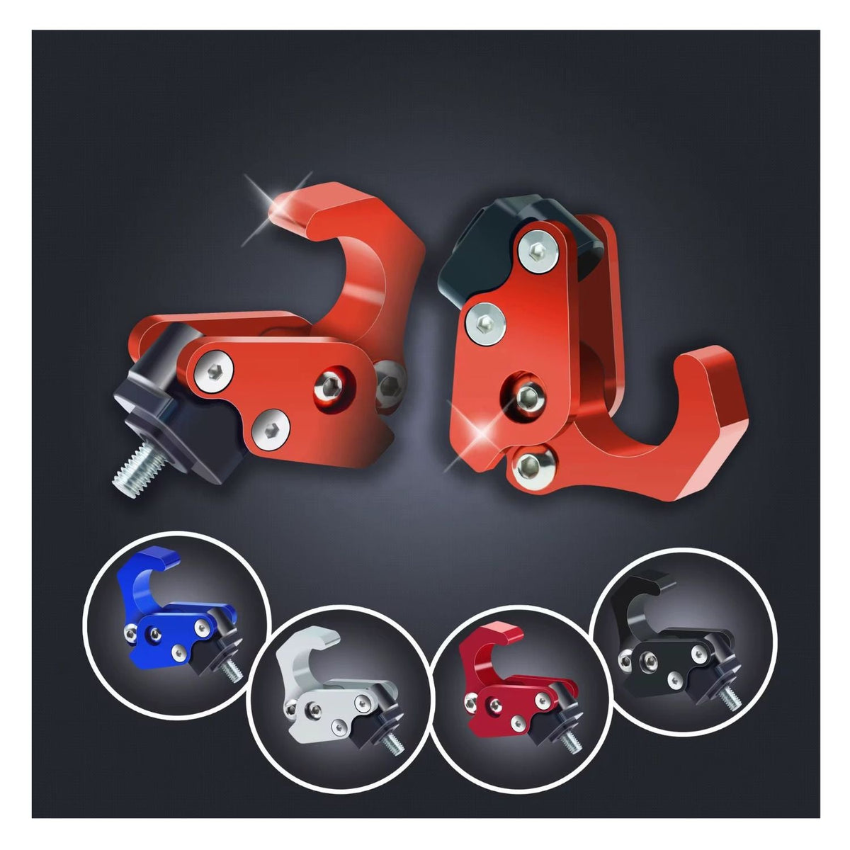 Gancho porta casco de aluminio CNC para moto, scooter y bicicleta - foto 7