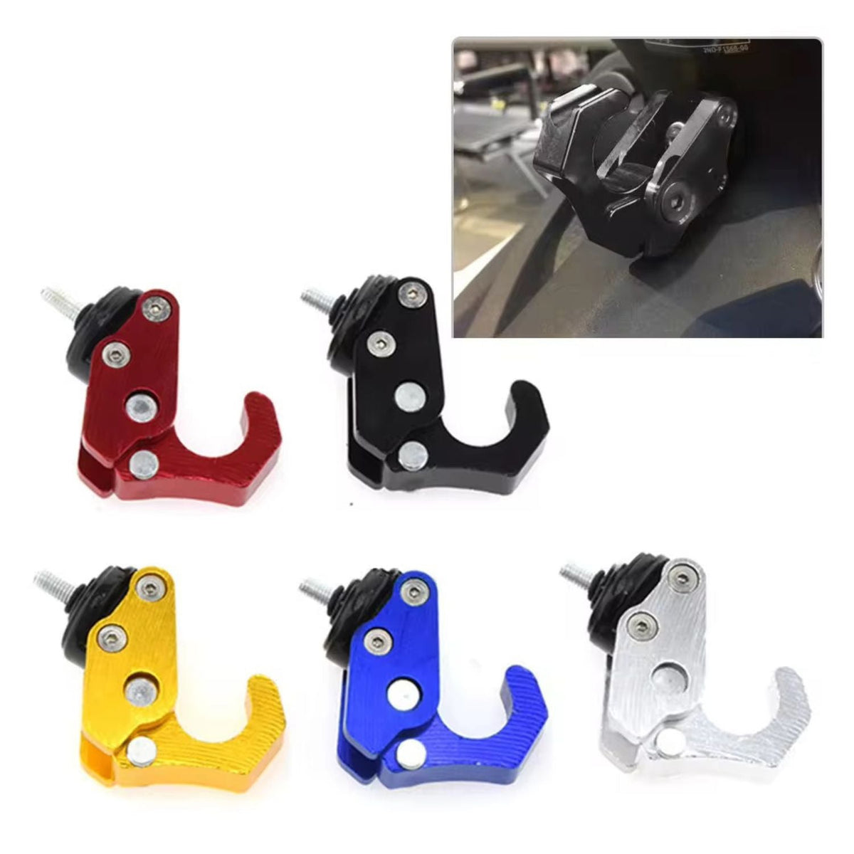 Gancho porta casco de aluminio CNC para moto, scooter y bicicleta - foto 5