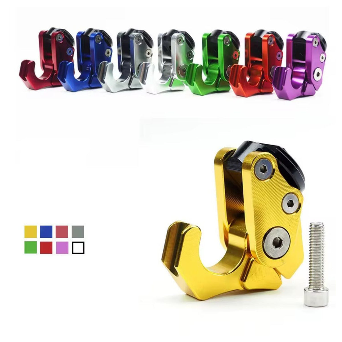 Gancho porta casco de aluminio CNC para moto, scooter y bicicleta - foto 3