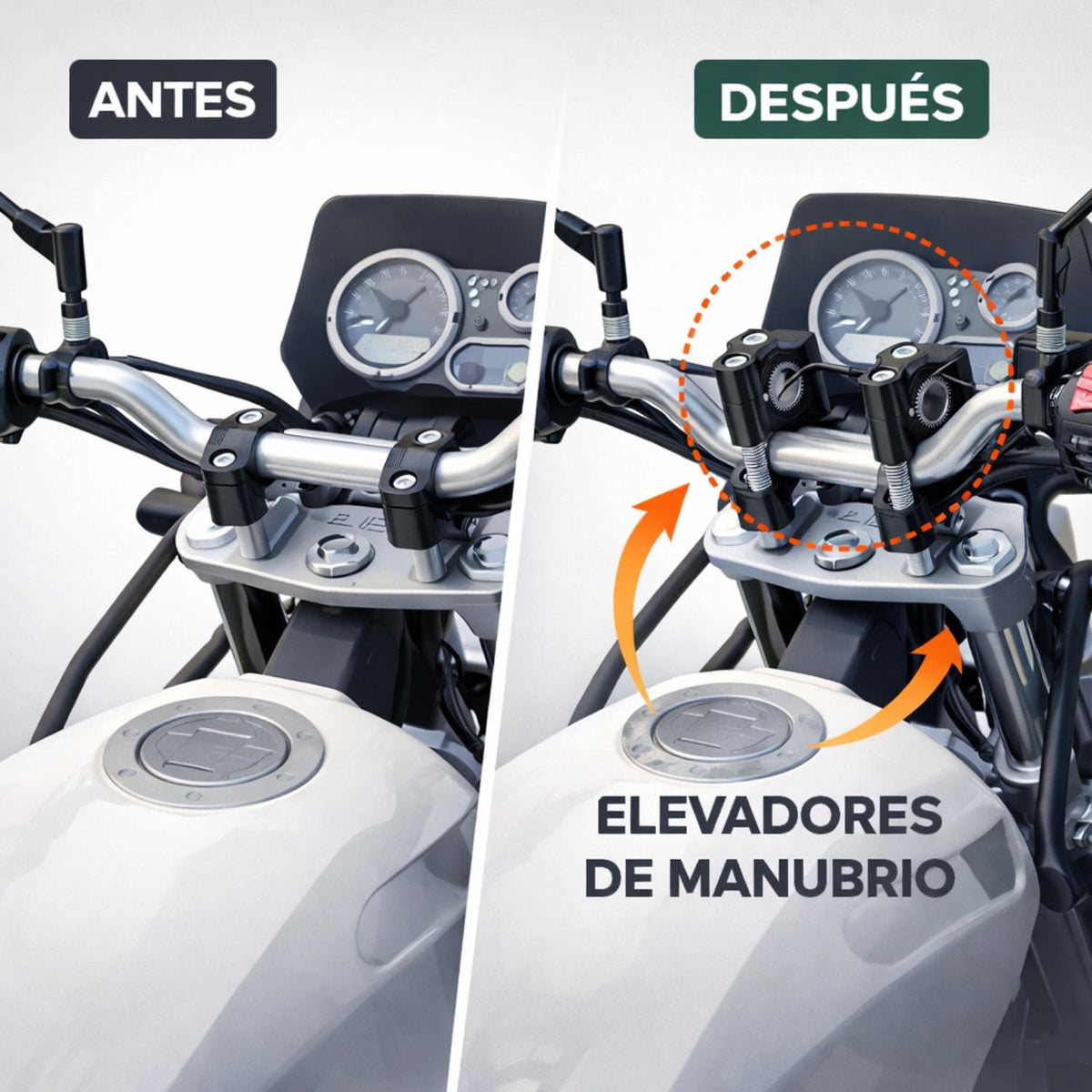 Elevadores de manubrio universales de aluminio para moto - foto 2