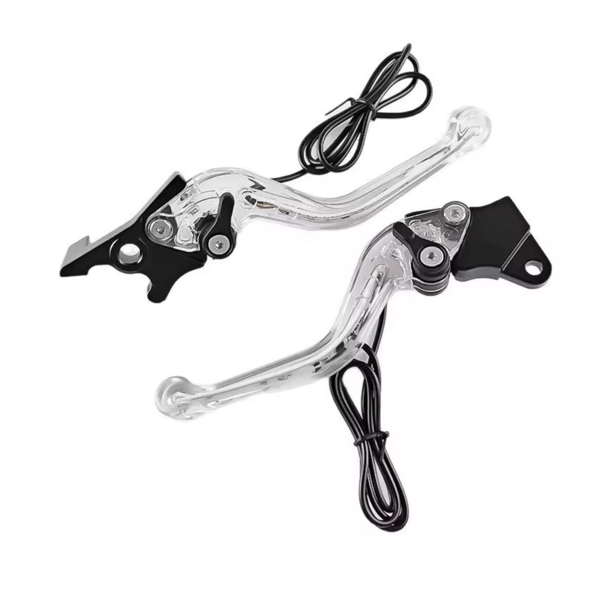 Manijas de freno y clutch con luz LED direccional para moto, transparentes