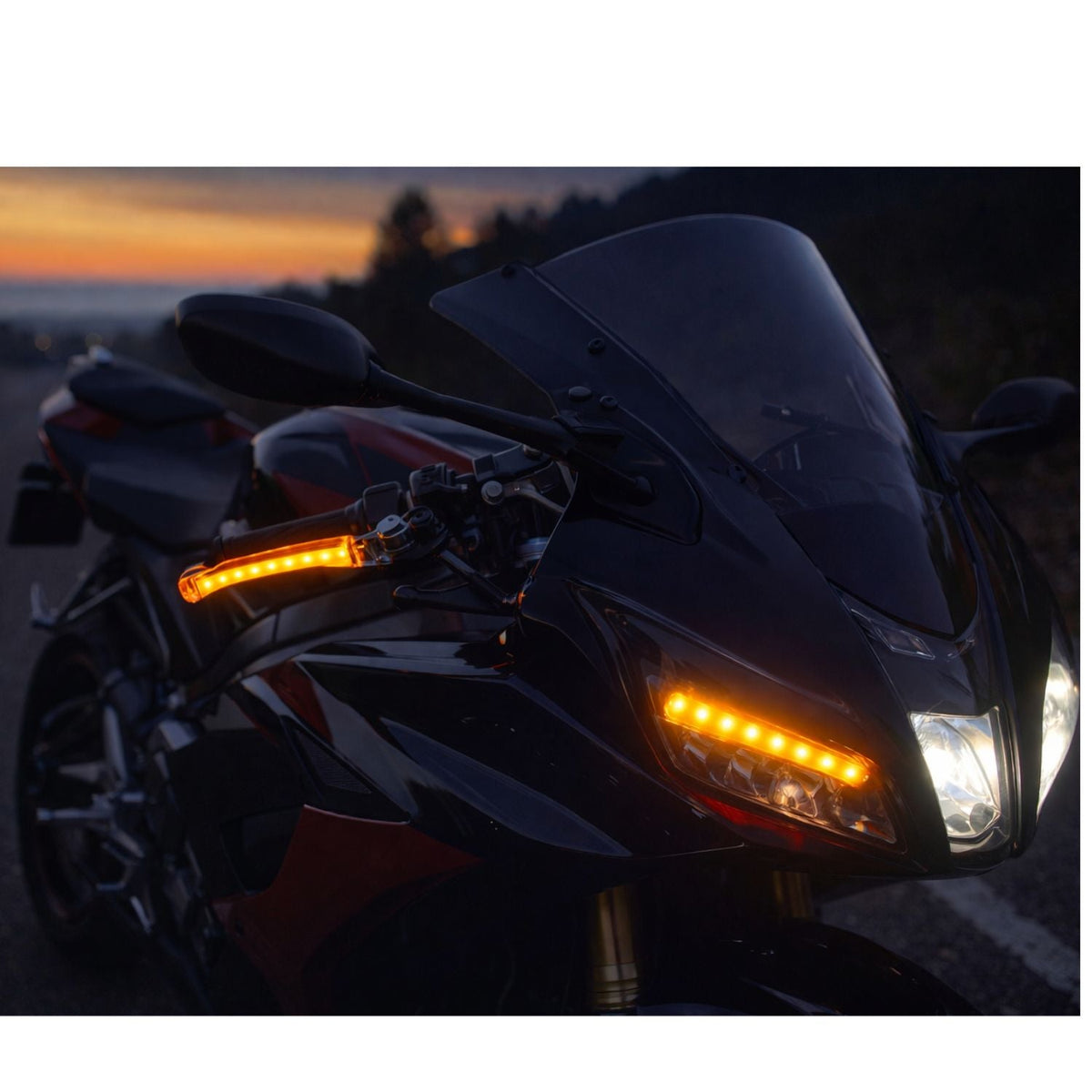 Manijas de freno y clutch con luz LED direccional para moto, transparentes - foto 4