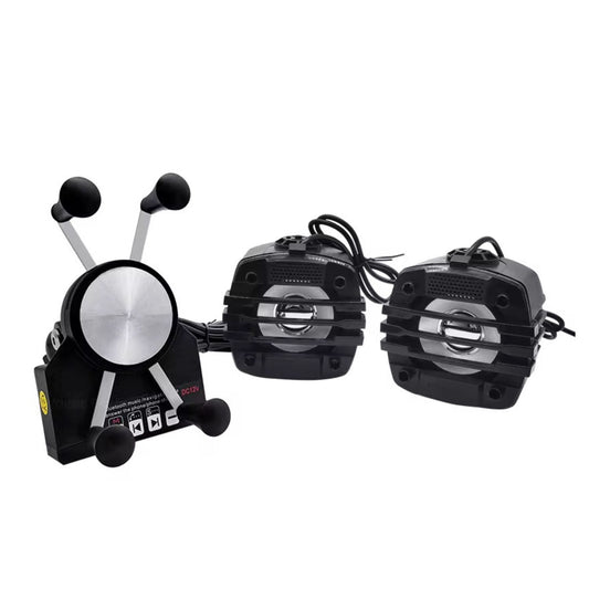 Kit para moto: soporte de celular, 2 bocinas y control Bluetooth 12V