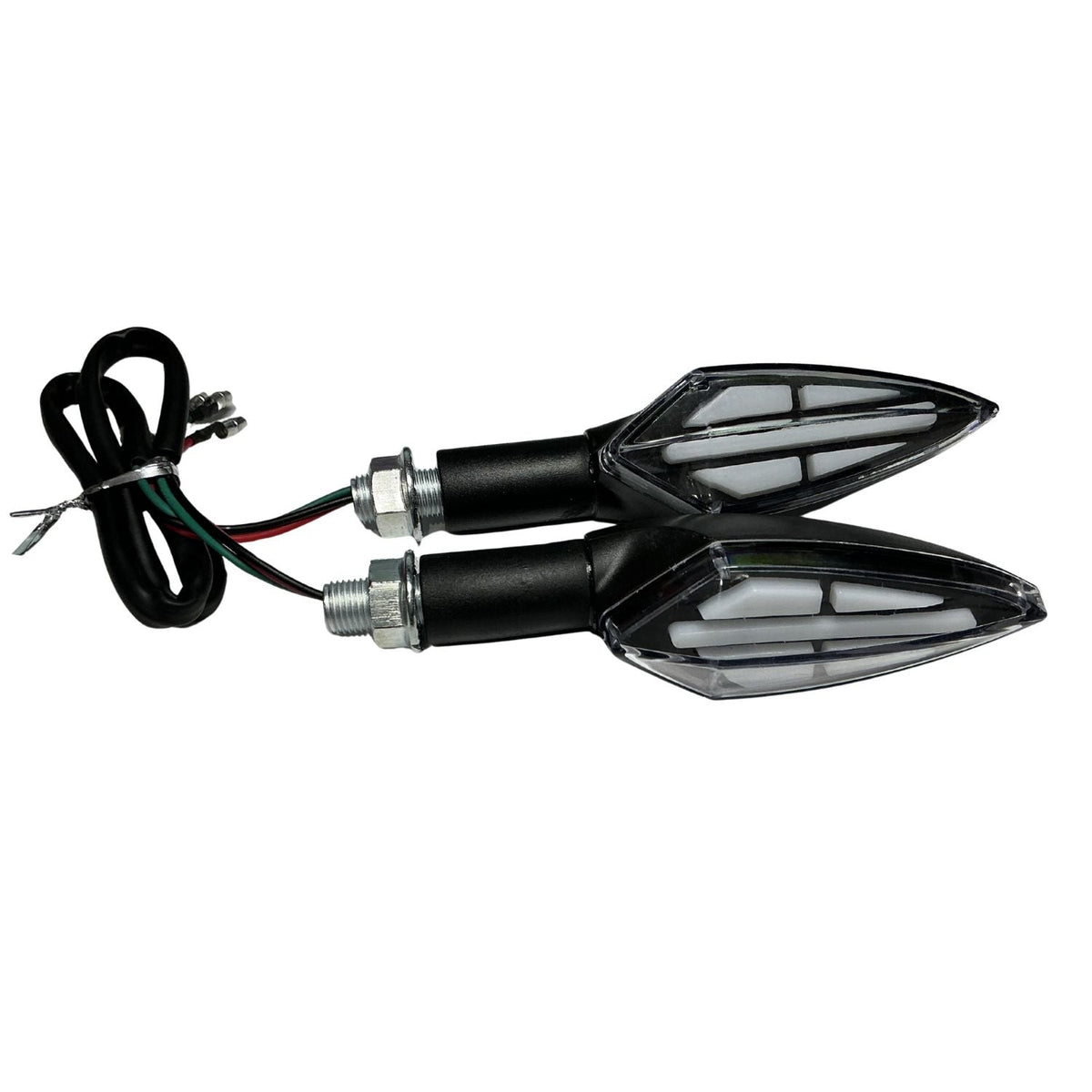 Intermitentes LED universales para moto tipo flecha, par negro
