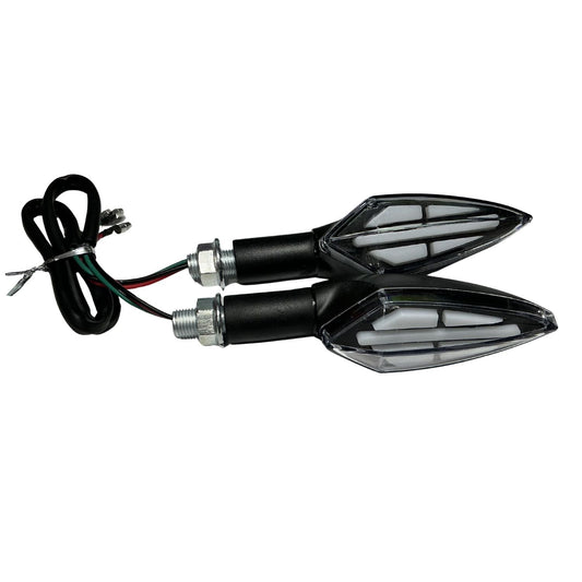 Intermitentes LED universales para moto tipo flecha, par negro