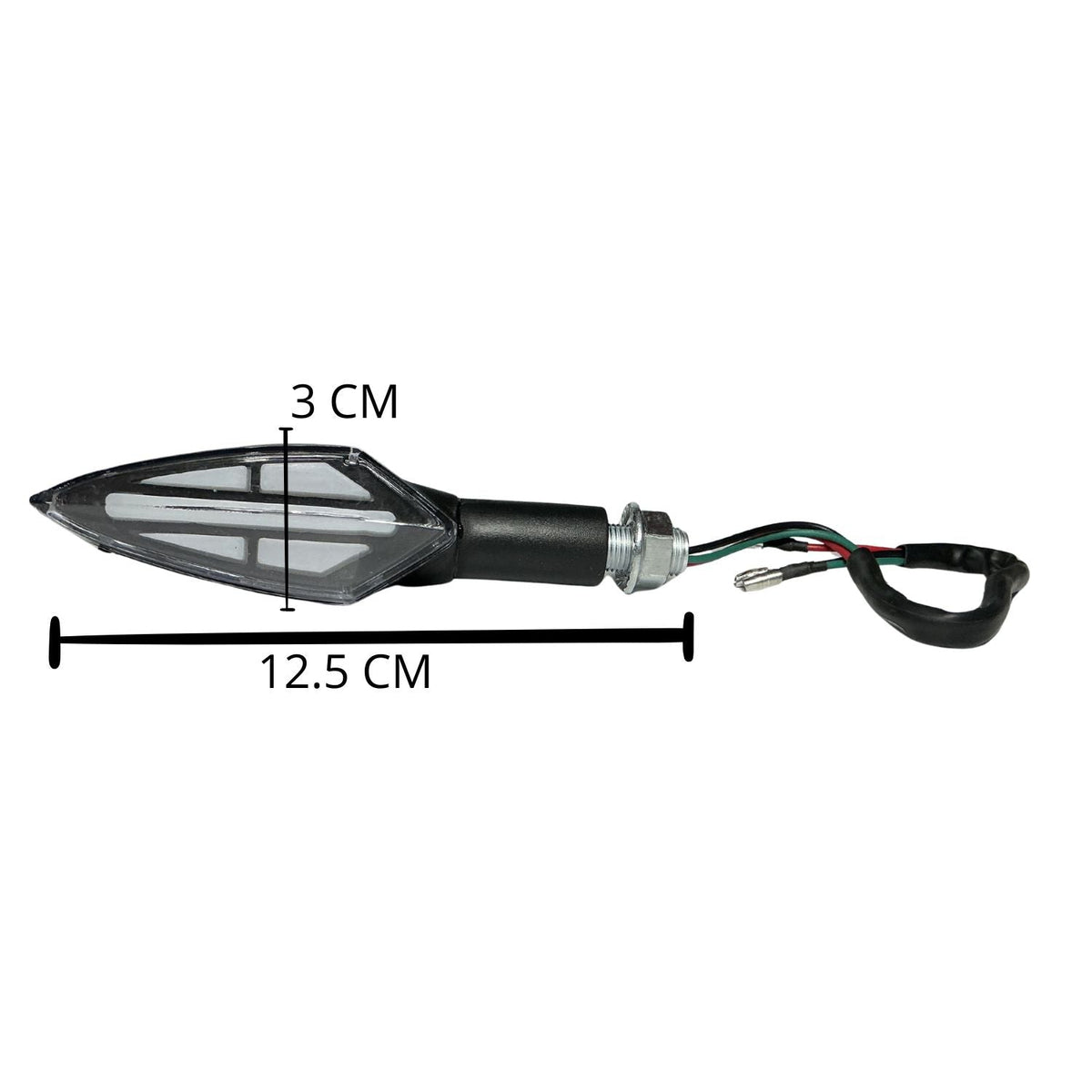 Intermitentes LED universales para moto tipo flecha, par negro - foto 2