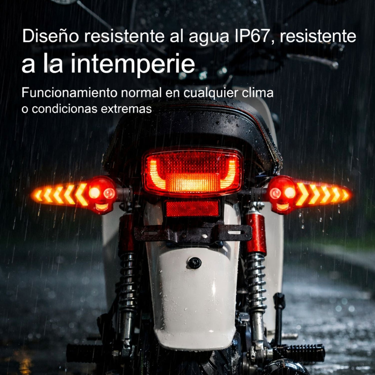 Intermitentes LED secuenciales para moto con luz DRL azul, IP67 - foto 4