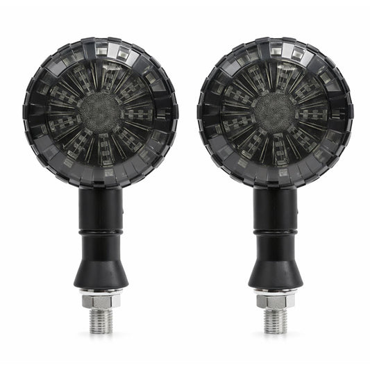 Direccionales LED universales para moto con lente ahumado, 12 V