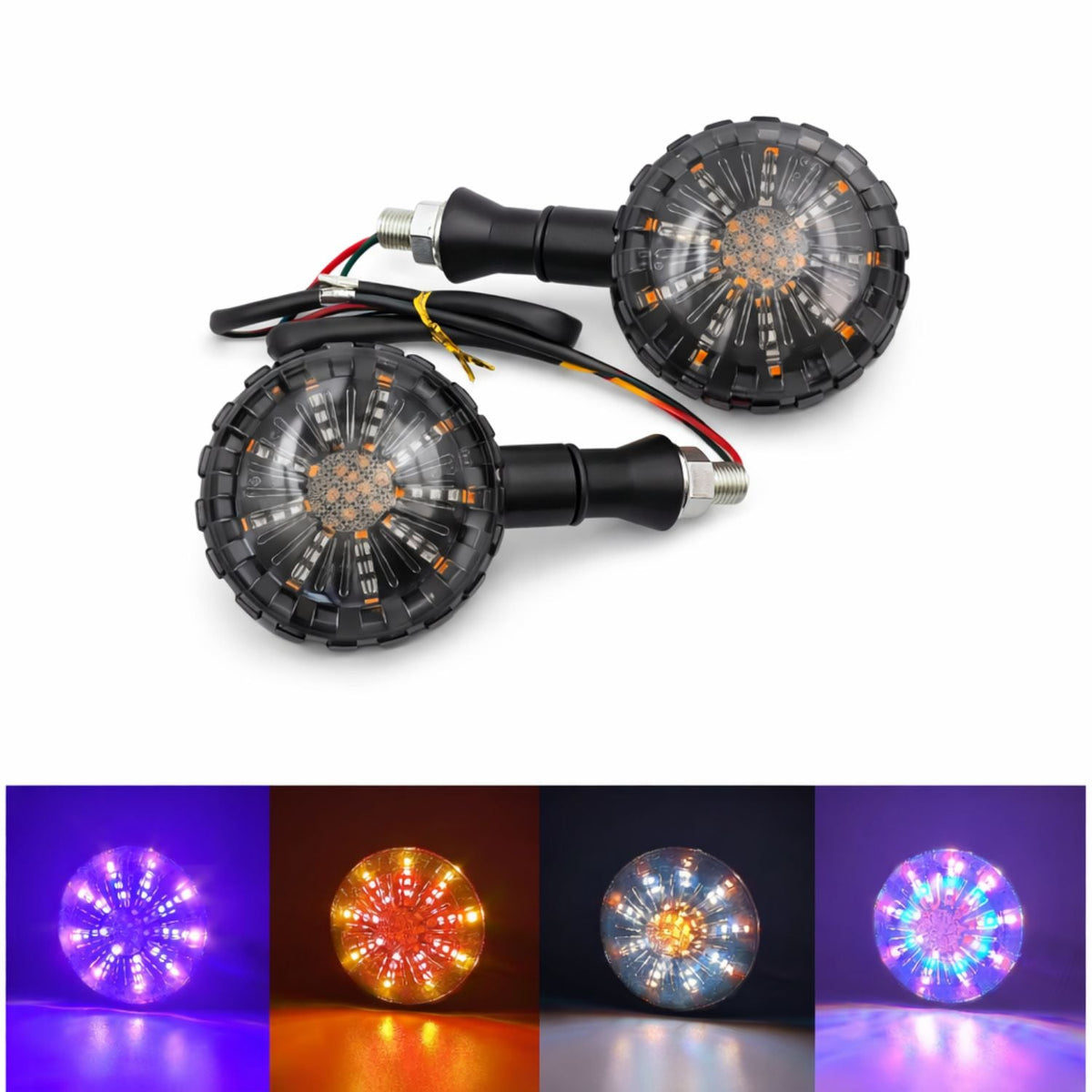 Direccionales LED universales para moto con lente ahumado, 12 V - foto 2