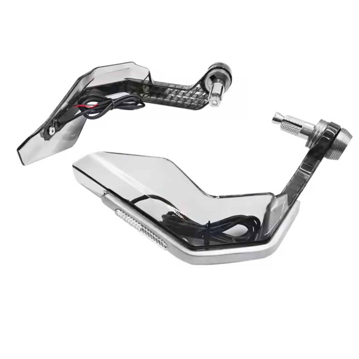 Cubremanos para moto con protector transparente ahumado y luz LED ámbar - foto 3