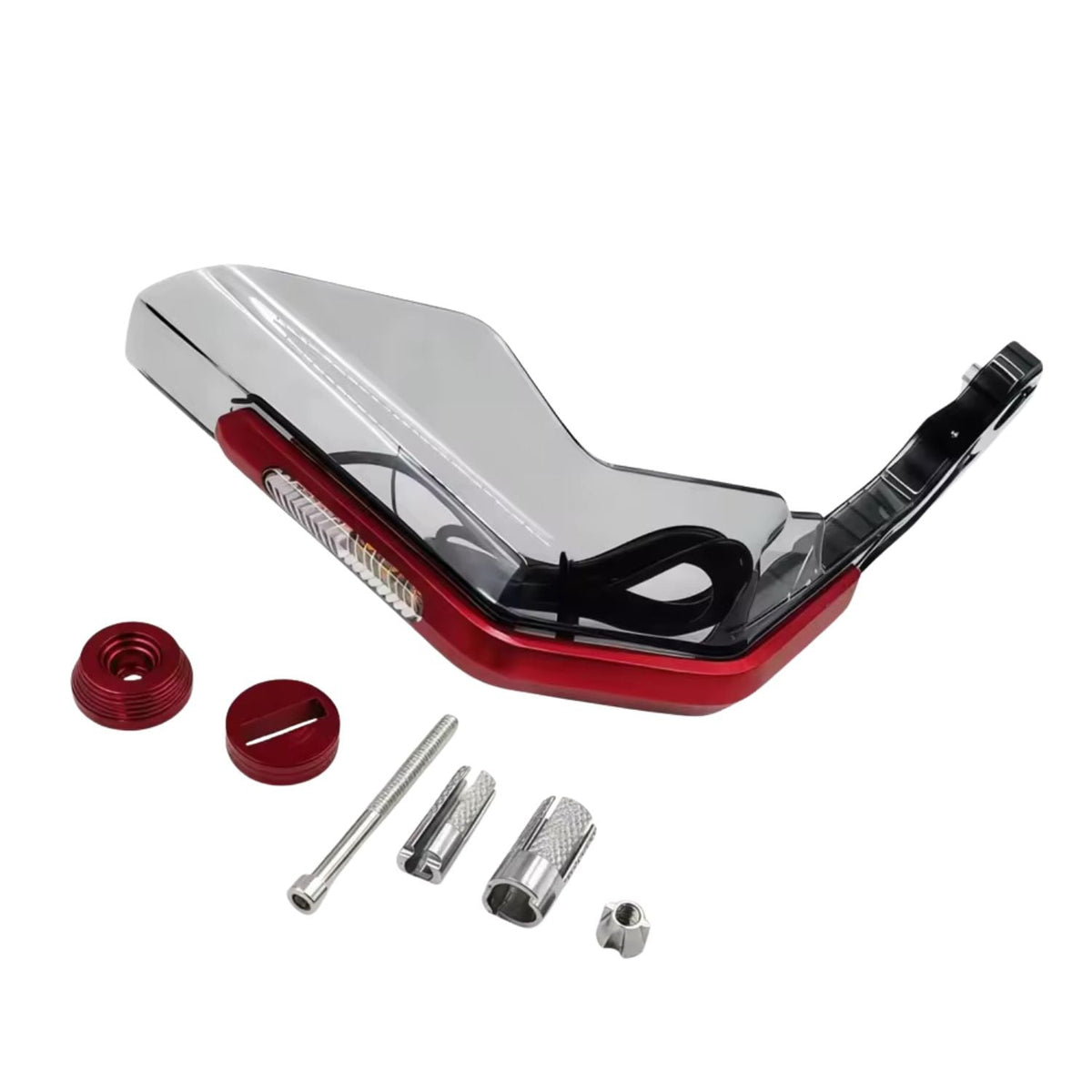 Cubremanos para moto con protector transparente ahumado y luz LED ámbar - foto 2