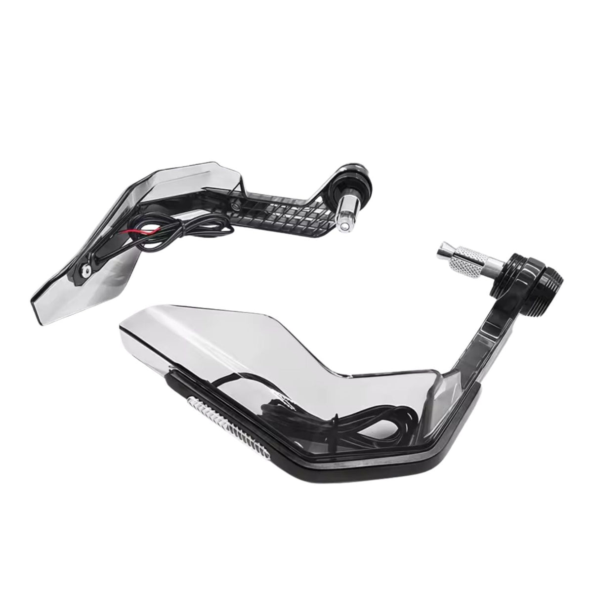 Cubremanos para moto con protector transparente ahumado y luz LED ámbar