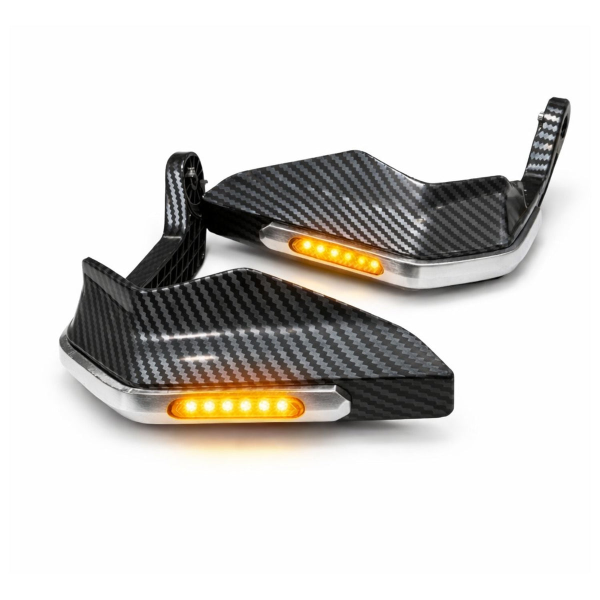 Cubremanos para moto con luz LED ámbar y acabado tipo carbono, en 3 colores - foto 4