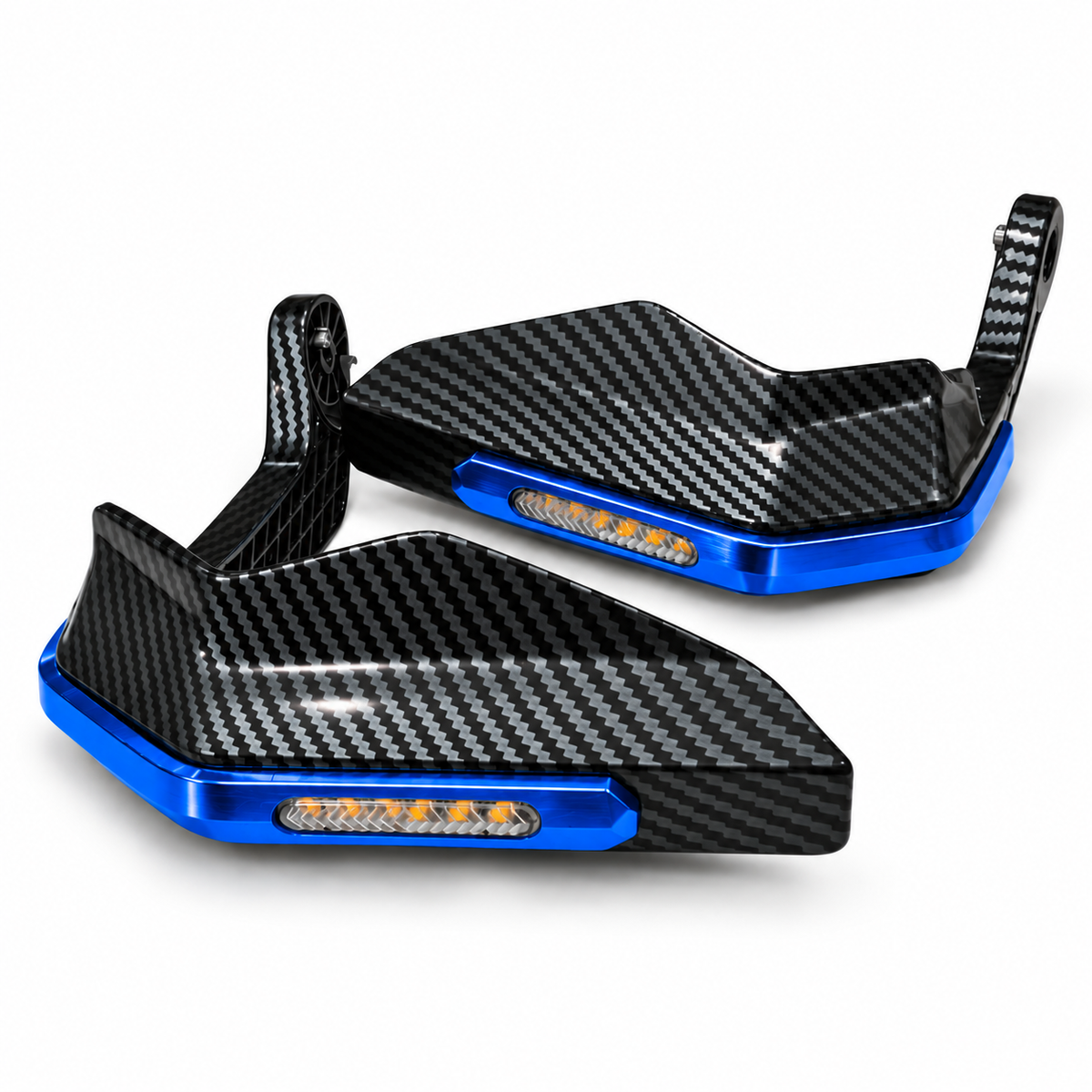Cubremanos para moto con luz LED ámbar y acabado tipo carbono, en 3 colores - foto 6