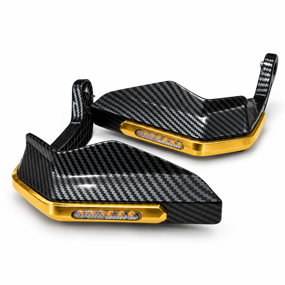 Cubremanos para moto con luz LED ámbar y acabado tipo carbono, en 3 colores - foto 5