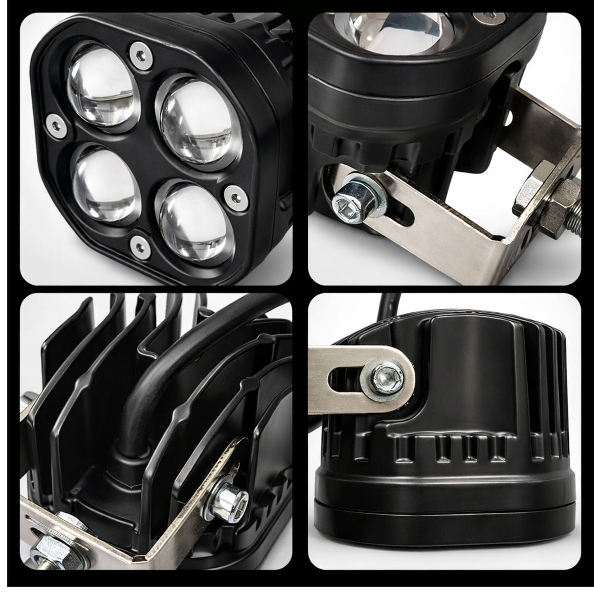 Faro LED auxiliar de 4 lentes blanco y ámbar con soporte ajustable, IP67 - foto 4