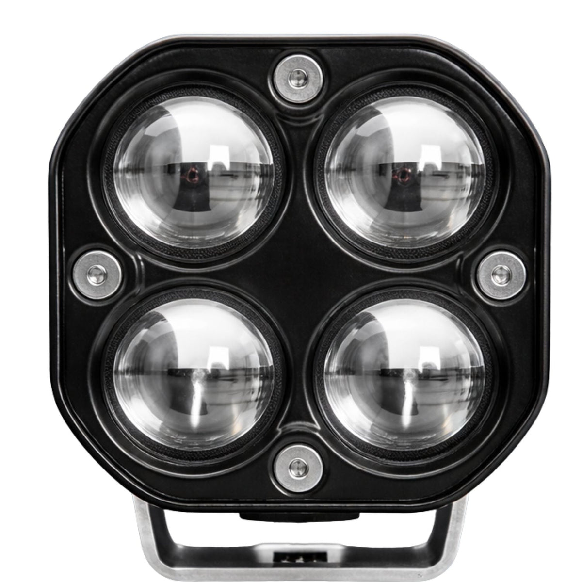 Faro LED auxiliar de 4 lentes blanco y ámbar con soporte ajustable, IP67