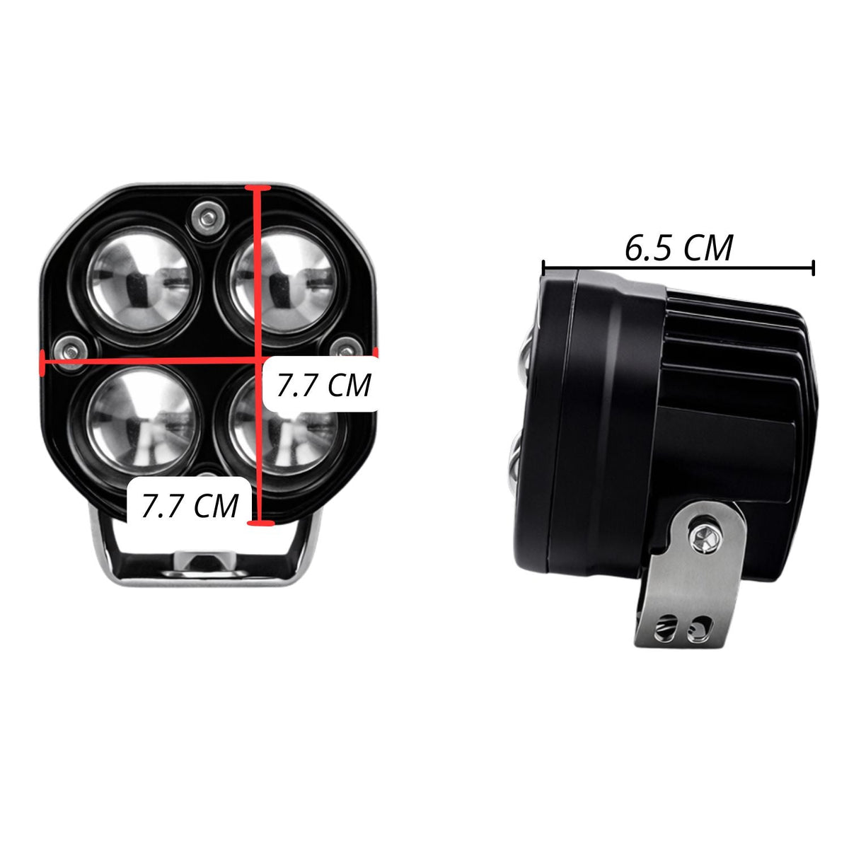 Faro LED auxiliar de 4 lentes blanco y ámbar con soporte ajustable, IP67 - foto 5