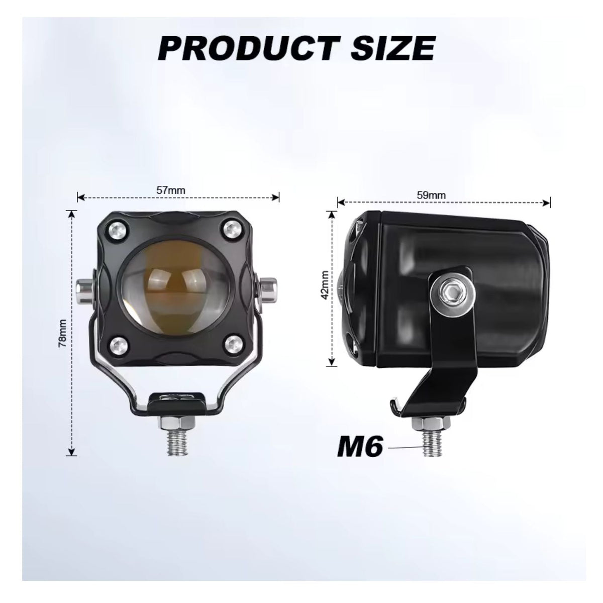 Faro LED proyector universal para moto, luz amarilla y blanca, 12 V - foto 5