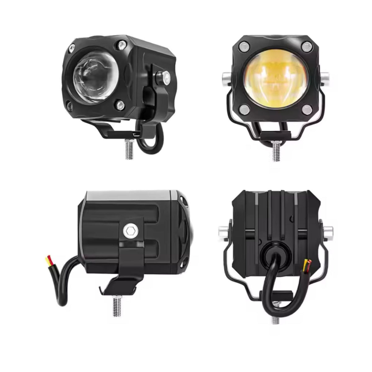 Faro LED proyector universal para moto, luz amarilla y blanca, 12 V - foto 6