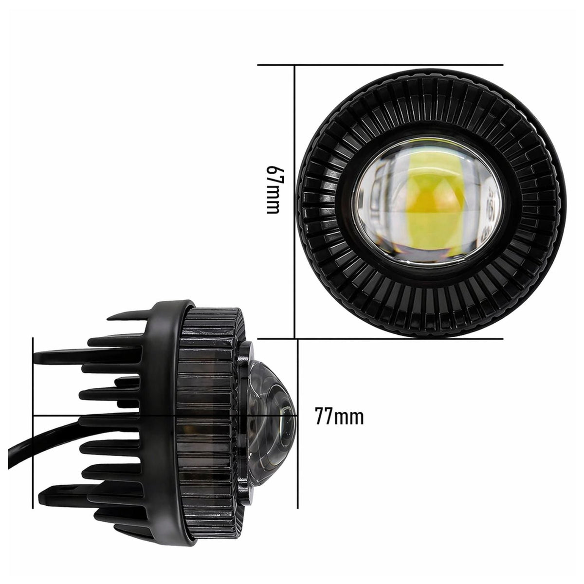 Faro LED de lente convexa con luz blanca, amarilla y de colores - foto 2