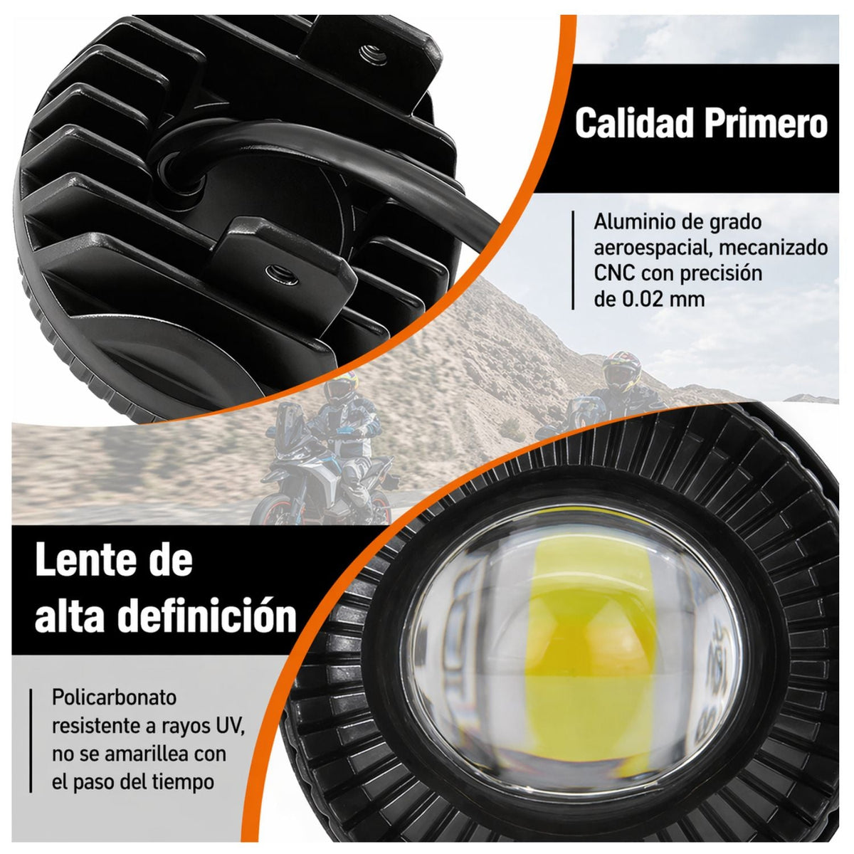 Faro LED de lente convexa con luz blanca, amarilla y de colores - foto 4