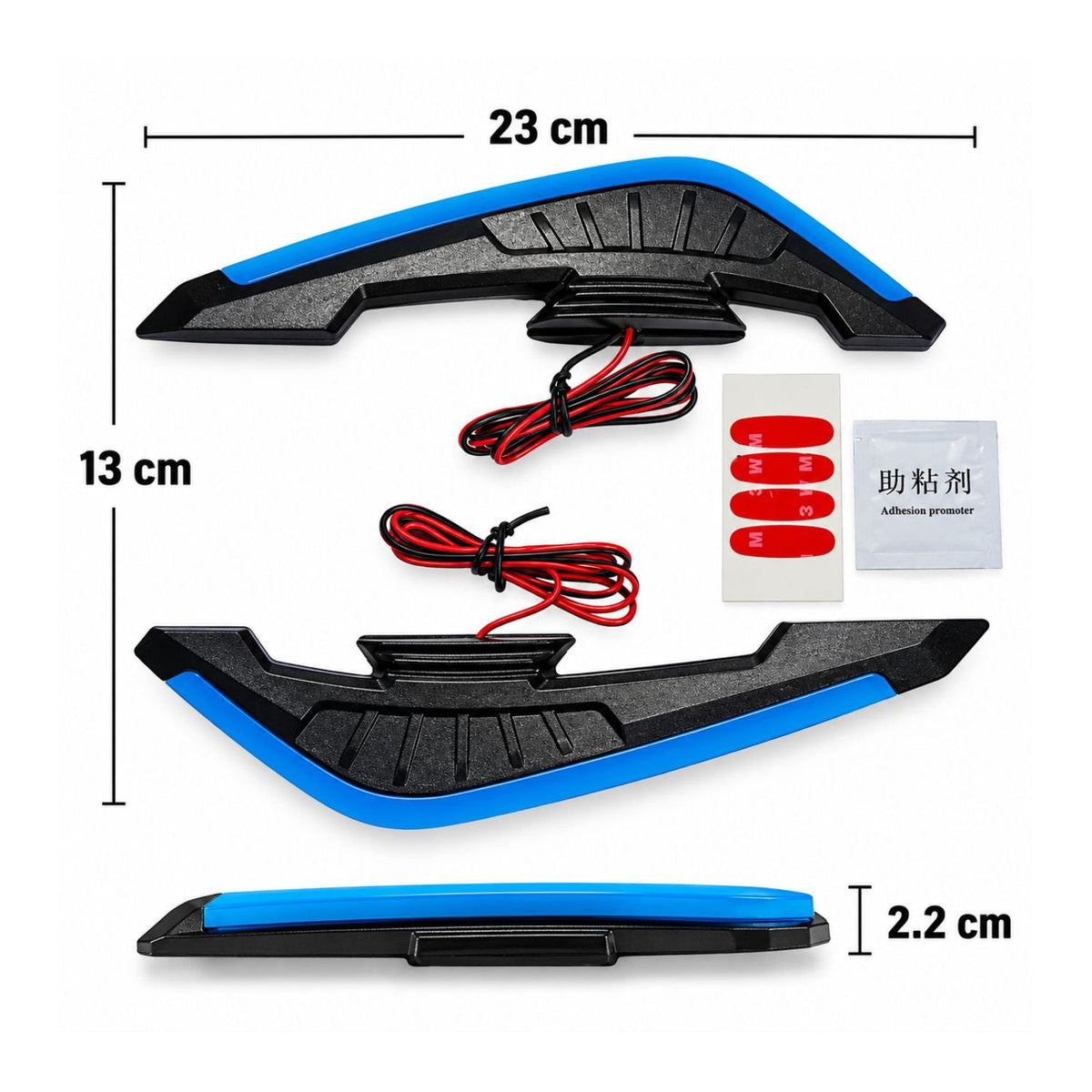Luces LED laterales decorativas para moto, color azul, de ABS - foto 2