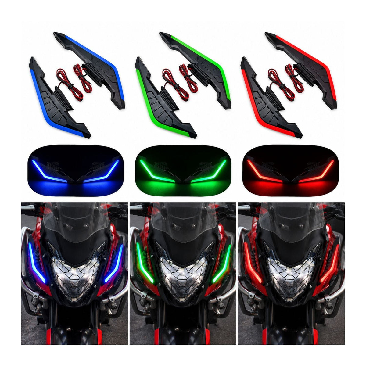 Luces LED laterales decorativas para moto, color azul, de ABS - foto 6