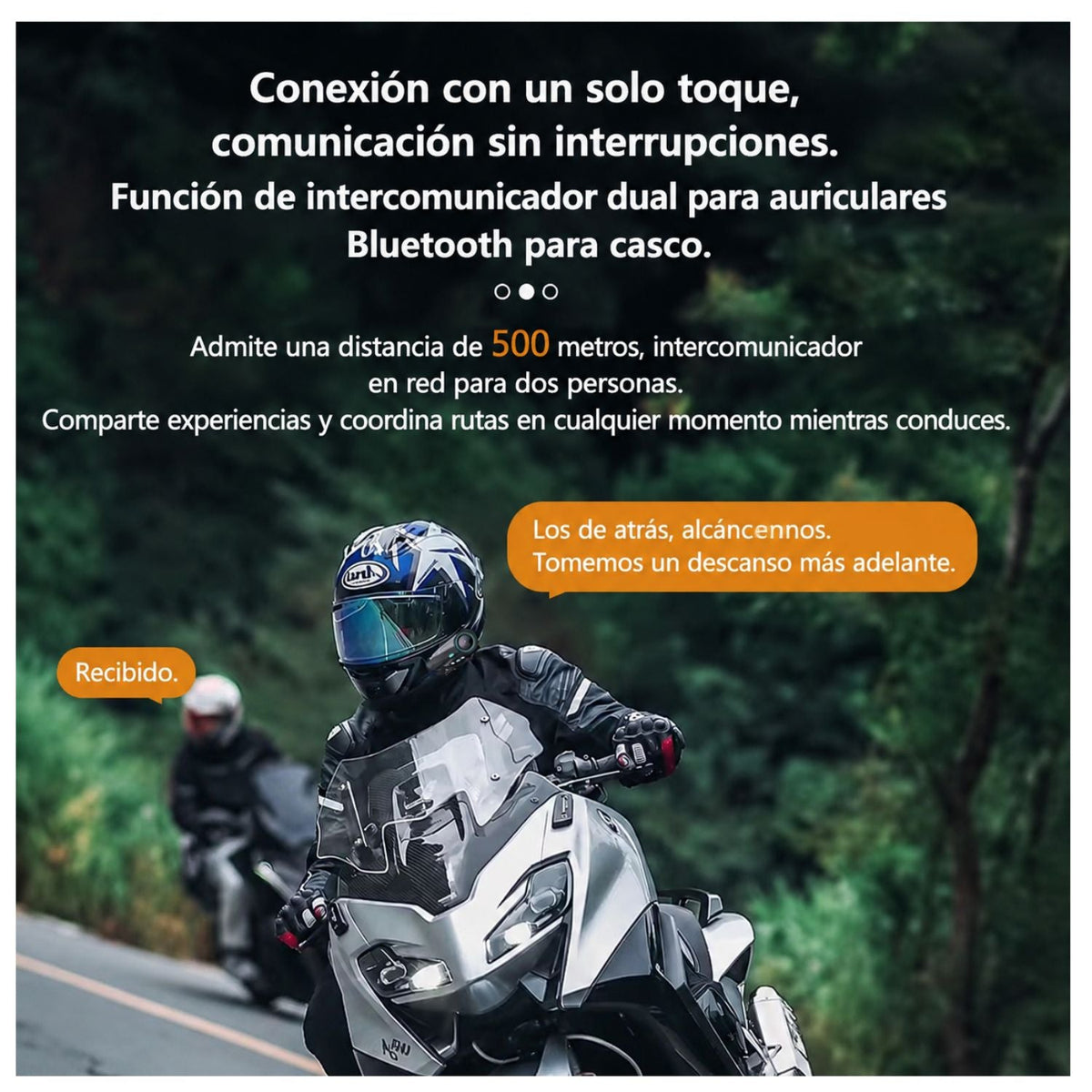 Intercom Bluetooth 5.4 para casco con cámara frontal y luz RGB - foto 8