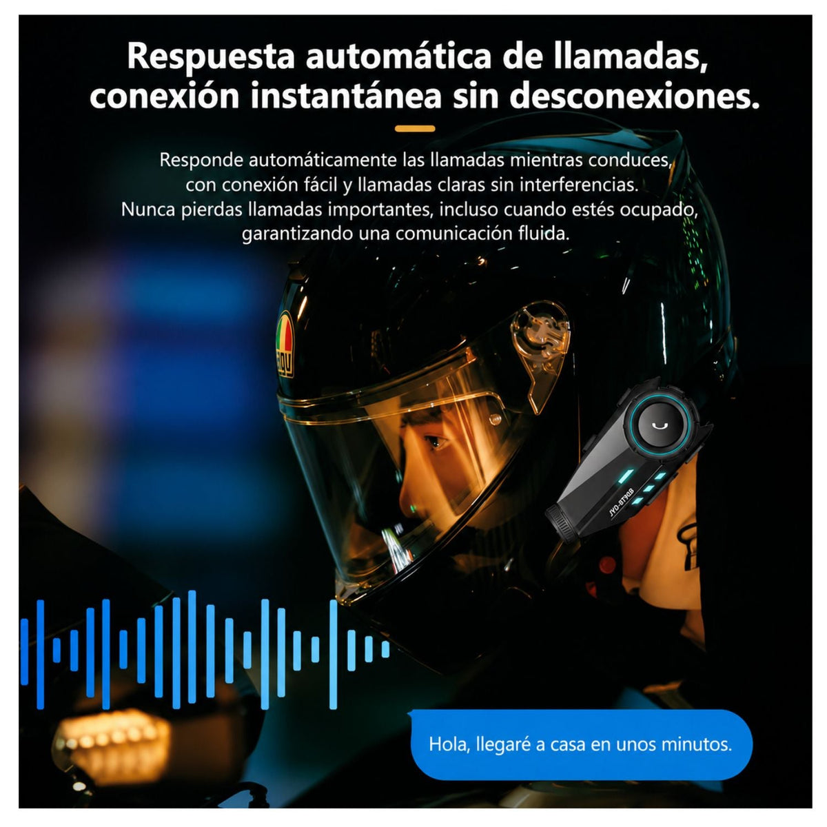Intercom Bluetooth 5.4 para casco con cámara frontal y luz RGB - foto 7