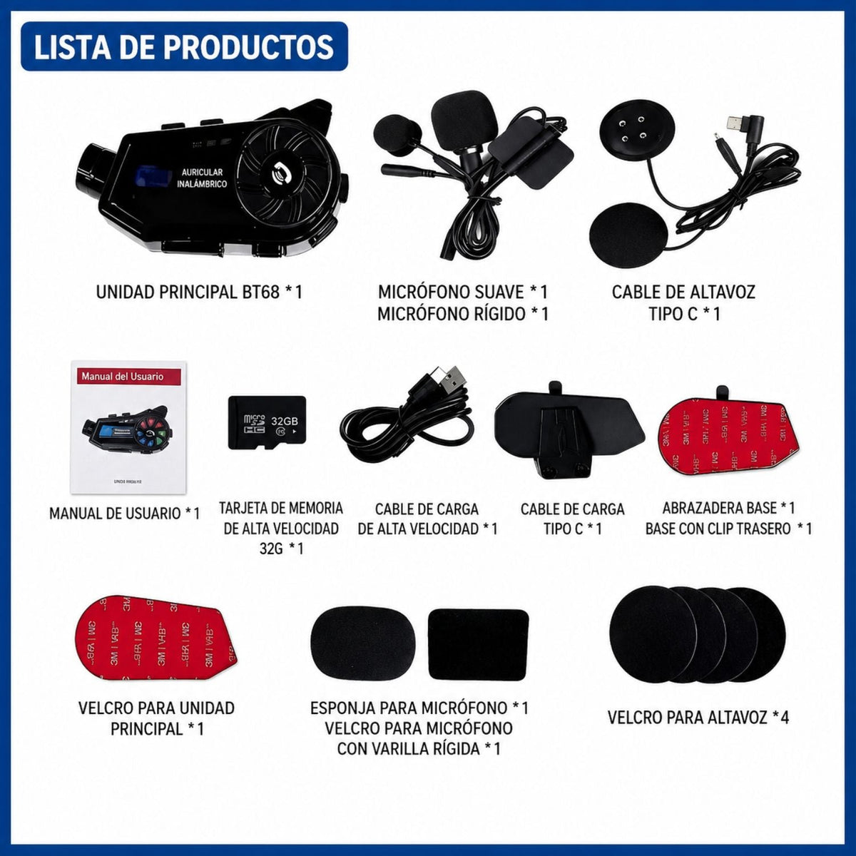 Intercomunicador Bluetooth para casco con cámara 1080P - foto 4