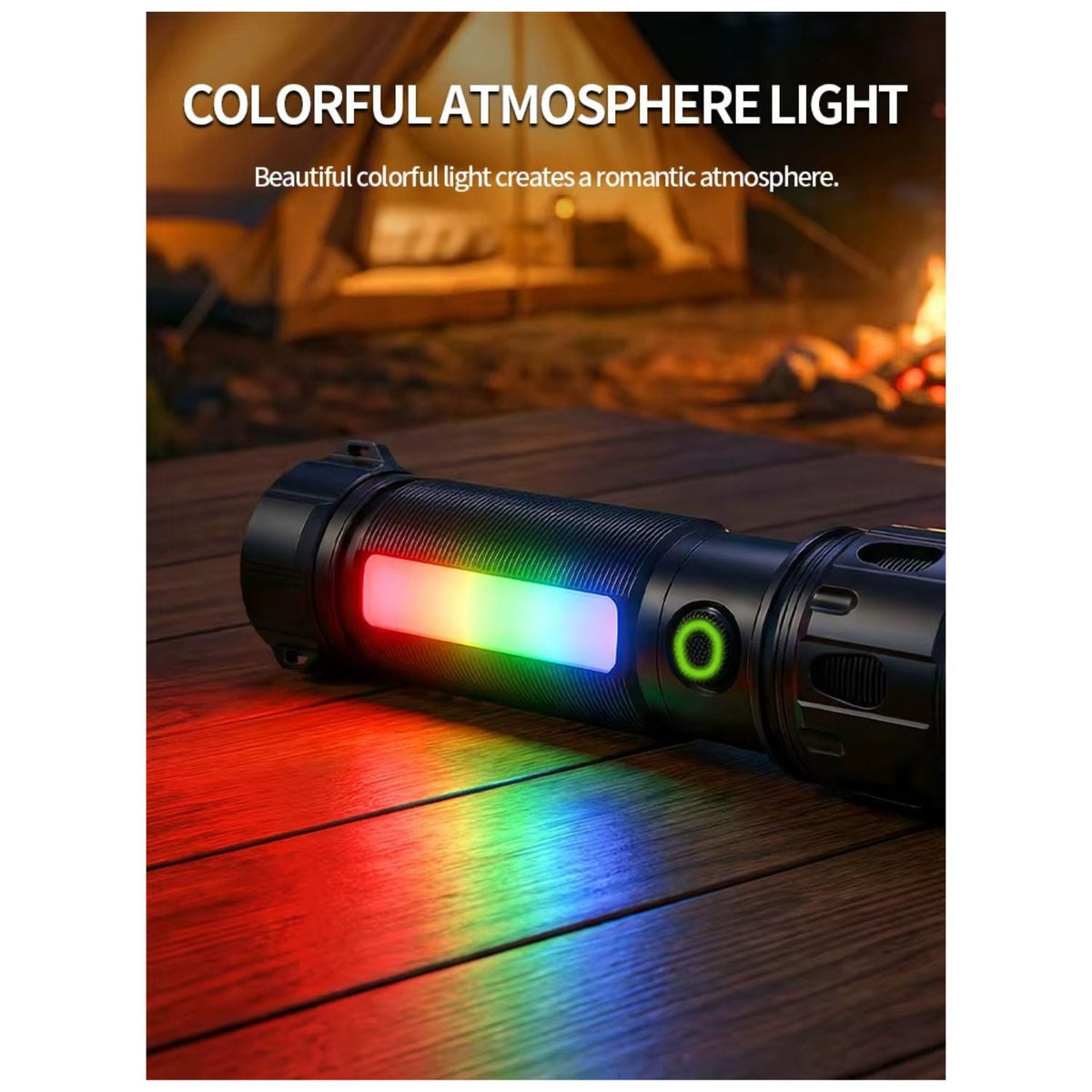 Lámpara LED magnética recargable USB-C con COB lateral y luz RGB (MTYX107) - foto 4