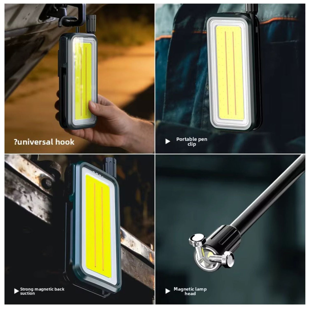 Lámpara de trabajo LED con cuello flexible, imán, gancho y power bank (MTYX125) - foto 7