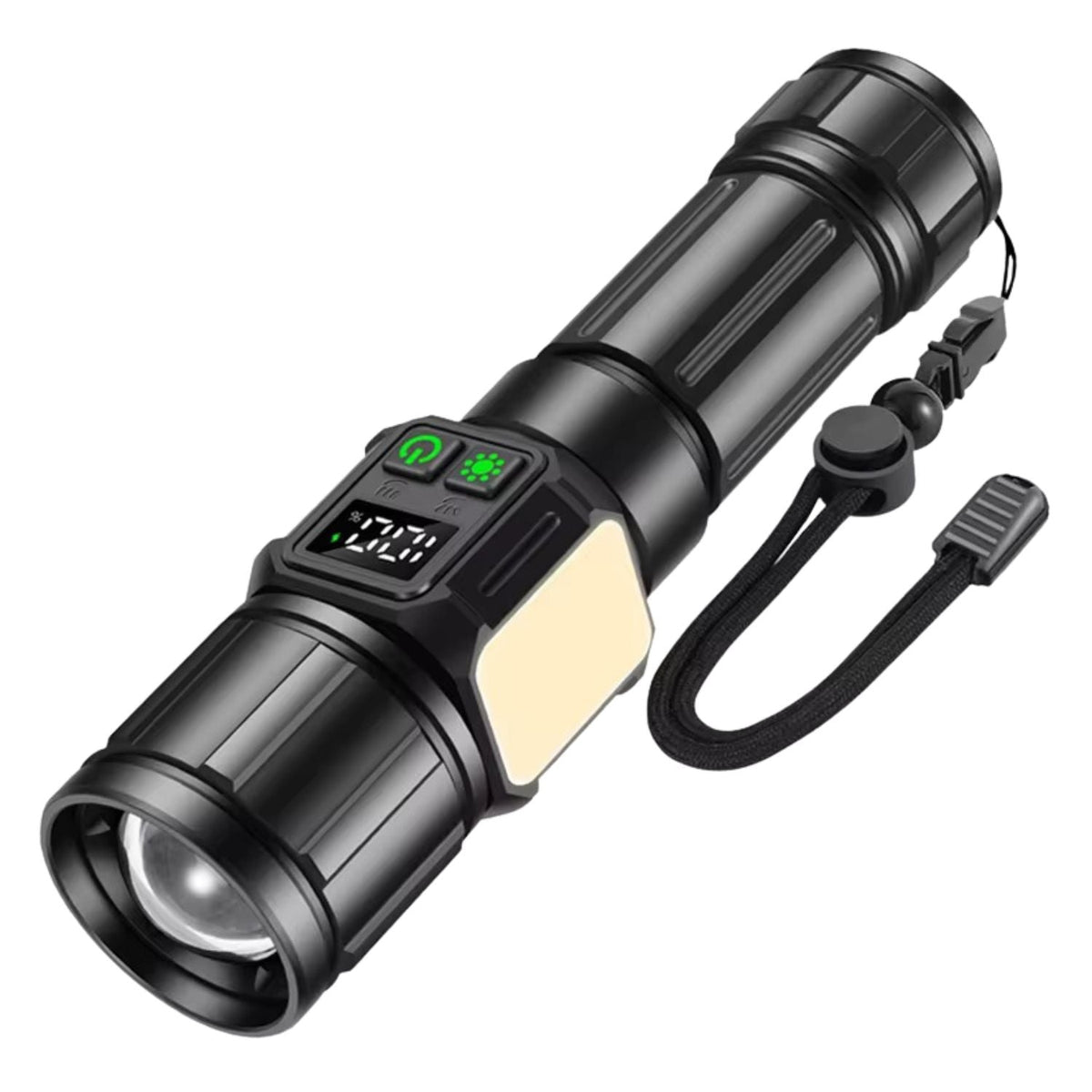 Linterna LED 30 W con zoom, luz lateral COB, imán y estuche - foto 5