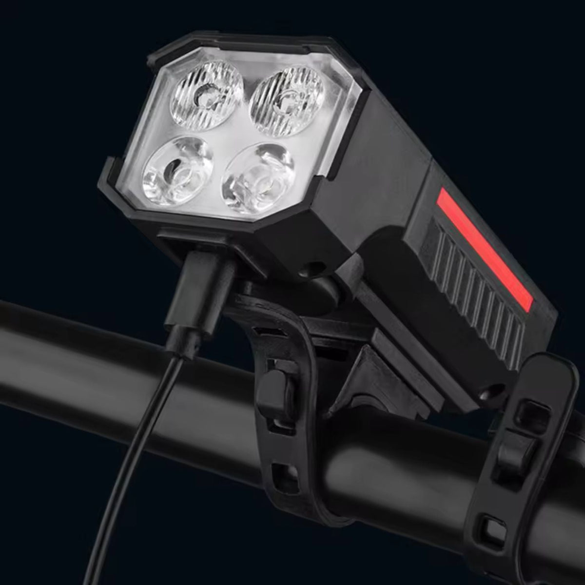 Luz delantera solar para bicicleta con bocina de 120 dB y sensor automático - foto 6