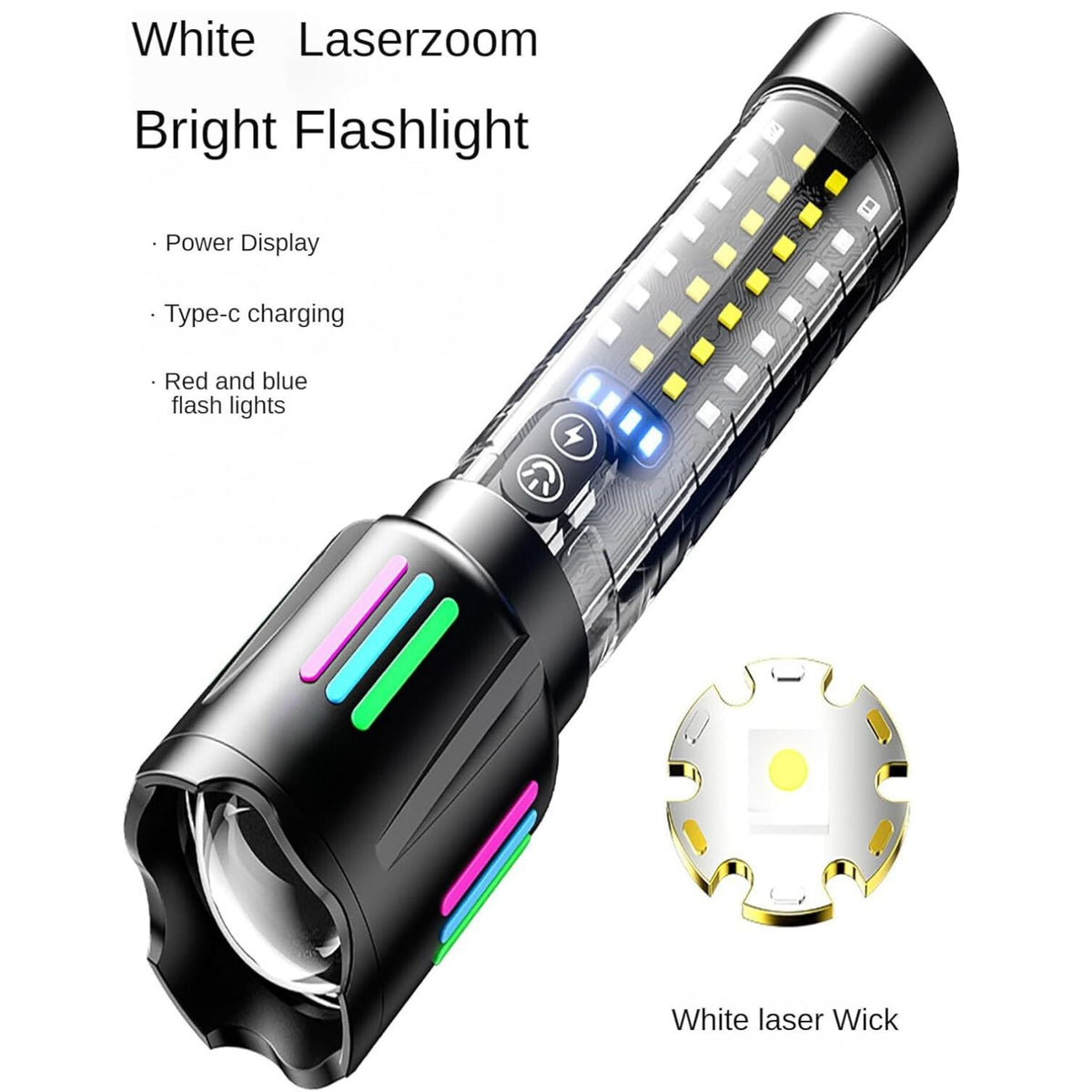 Linterna de mano impermeable de 5 pasos con rompe vidrios MTYX9 - foto 6