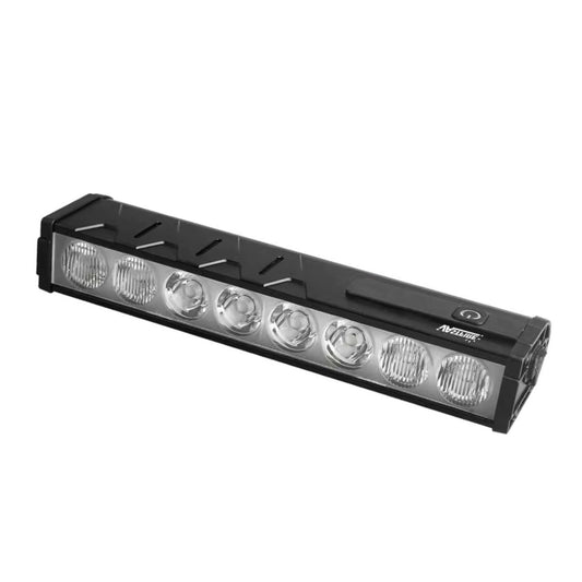 Barra LED de 8 luces y 12000 lúmenes para bici, moto y scooter, con USB-C