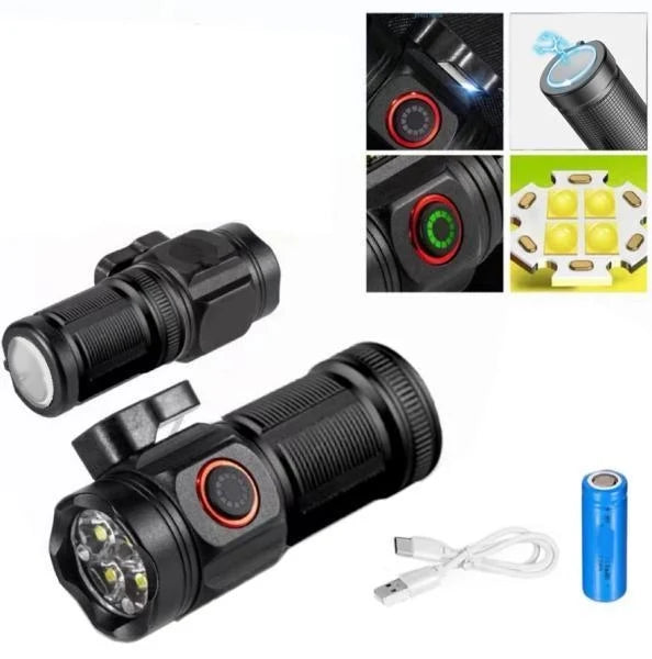 Mini linterna USB con corta soga, imán y rompe vidrios - foto 7