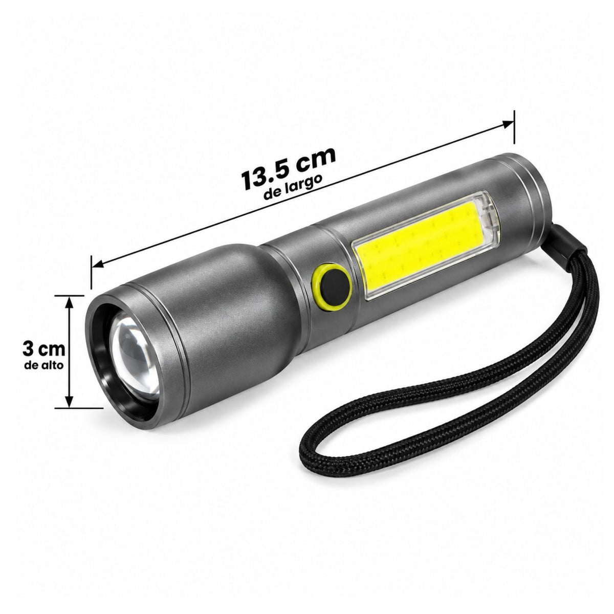 Lámpara LED recargable con luz frontal COB y lateral, 6 modos y correa - foto 2