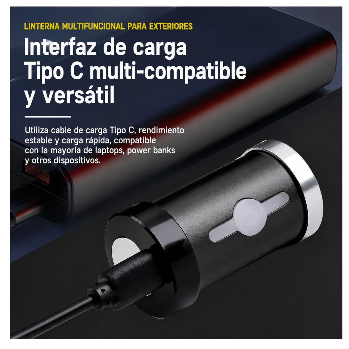 Mini lámpara LED magnética de 5.5 cm recargable por USB-C (NGSD170) - foto 2