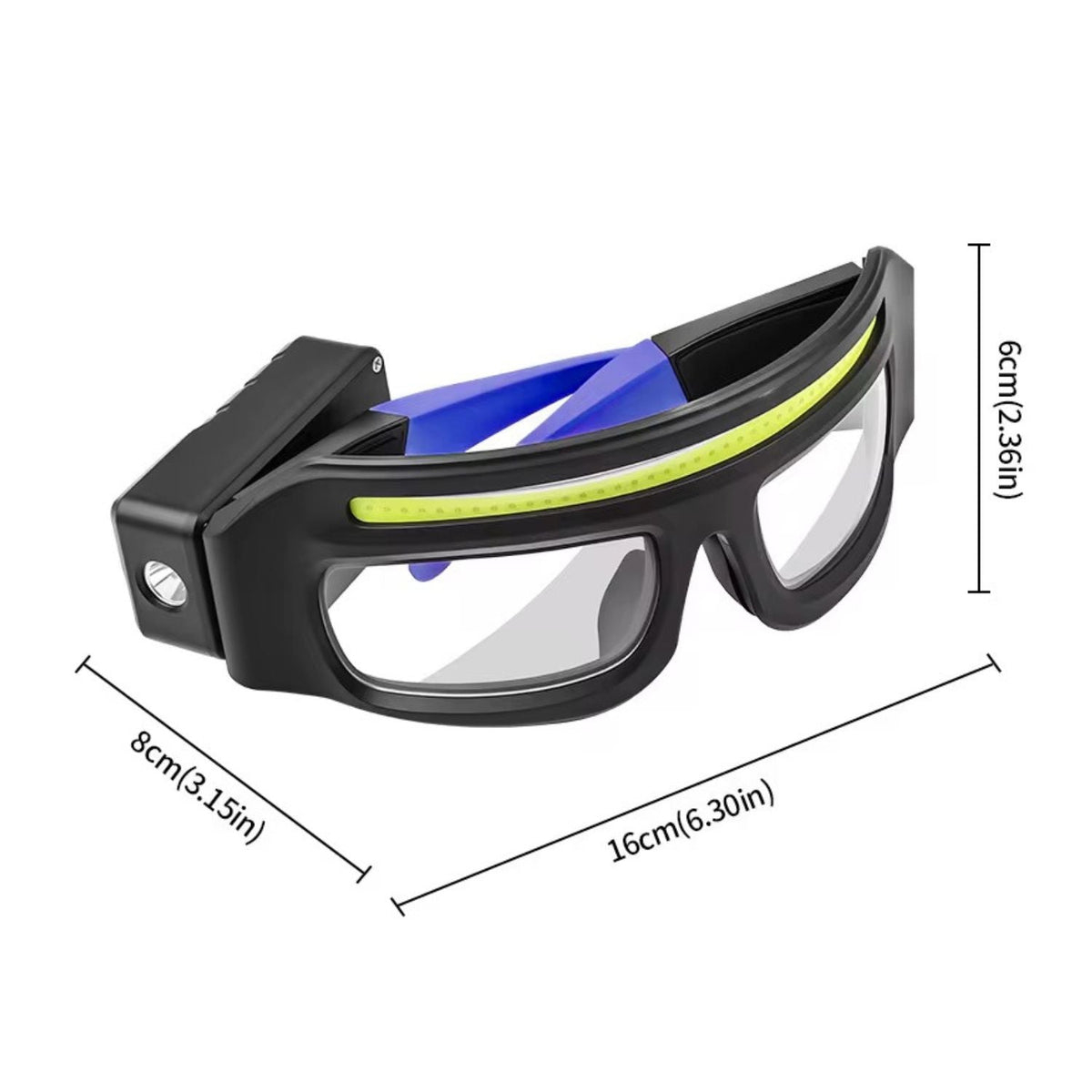 Gafas con luz LED, sensor de movimiento, luz ajustable 90° y carga USB-C - foto 2