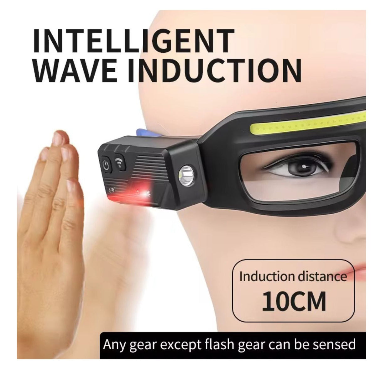 Gafas con luz LED, sensor de movimiento, luz ajustable 90° y carga USB-C - foto 3
