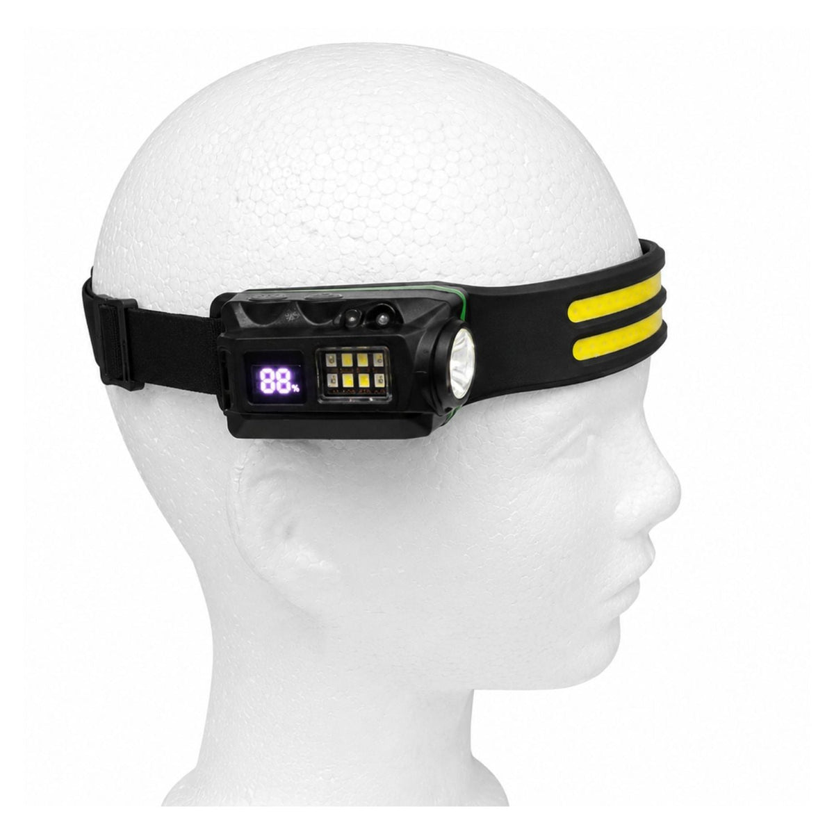 Lámpara de cabeza LED con sensor de movimiento, pantalla de batería y USB-C - foto 3