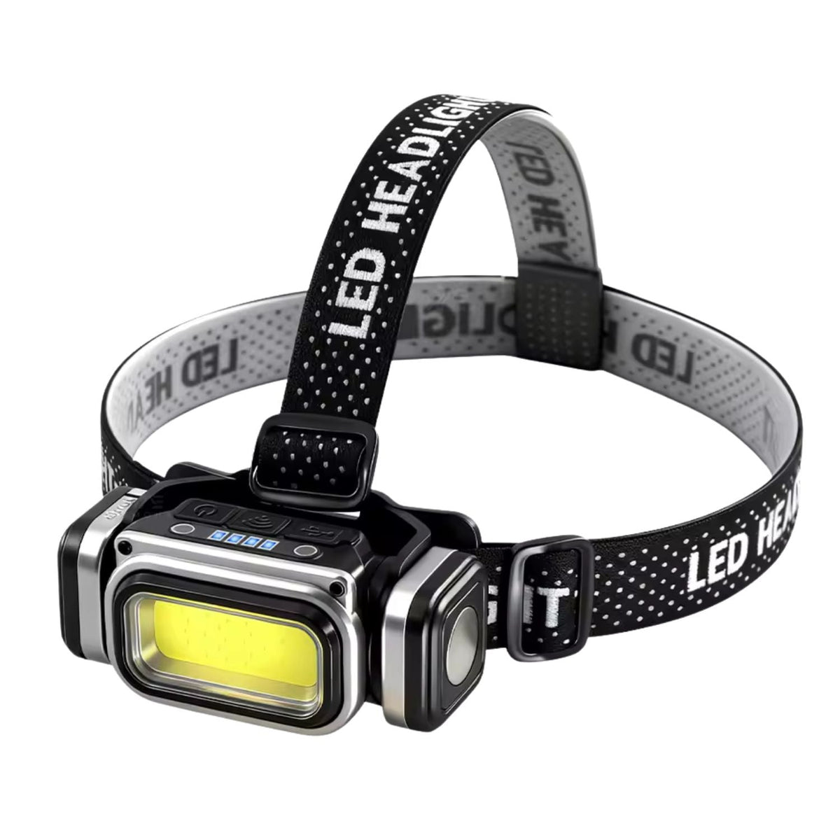 Lámpara frontal LED COB recargable con sensor de movimiento y luz roja