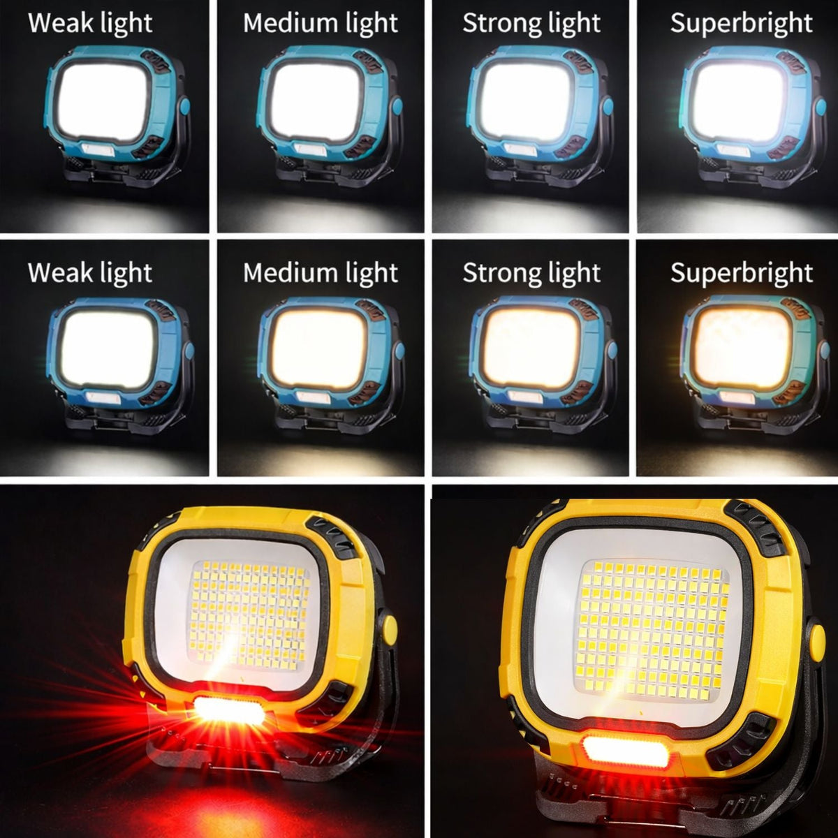 Reflector LED portátil con imán, power bank, USB-C y soporte ajustable - foto 3