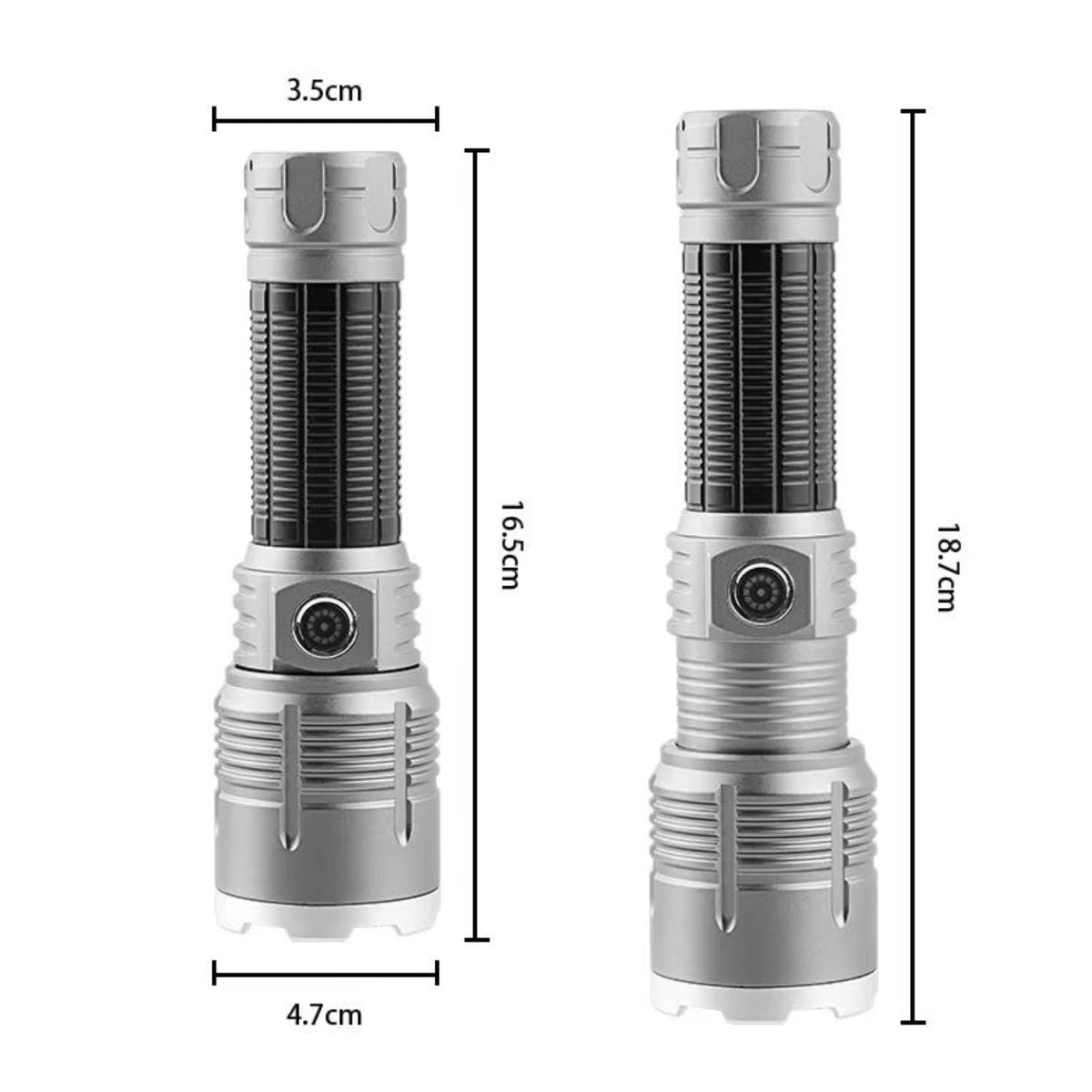 Linterna LED recargable con zoom telescópico y USB-C, 5 modos (NGSD413) - foto 2
